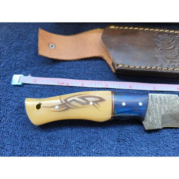 Hunting Bowie Knife 11 Inch, Custom Made Forged Damascus Blade LMK Knives #8039 - Picture 4 of 7